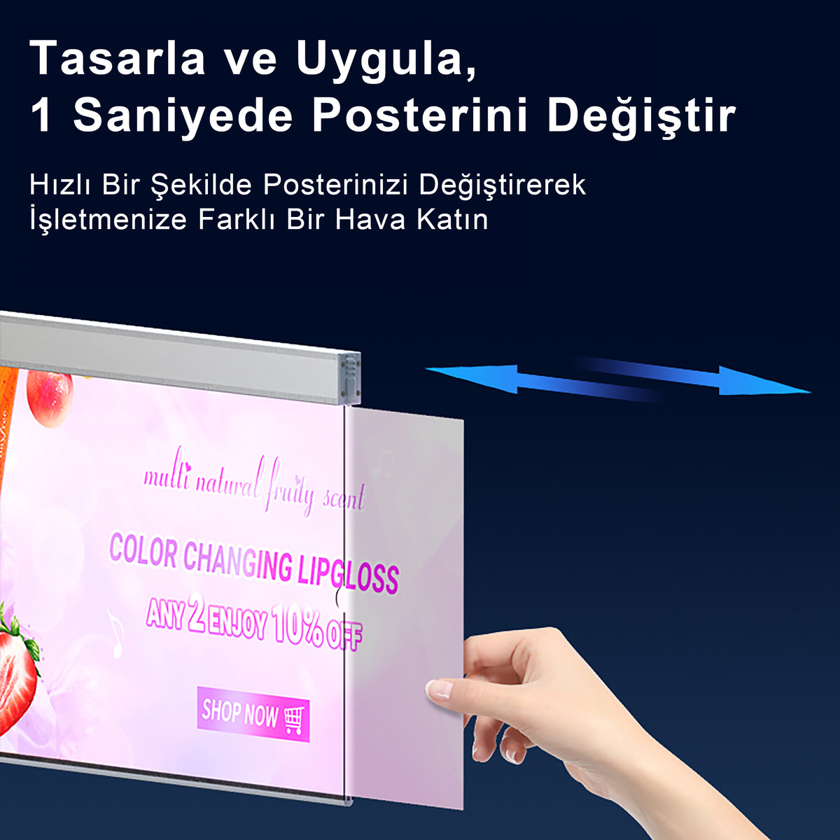 120x45 cm Yatay Askılı Lightbox