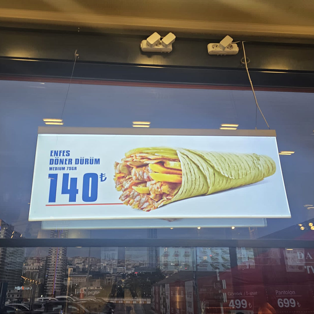 120x45 cm Yatay Askılı Lightbox