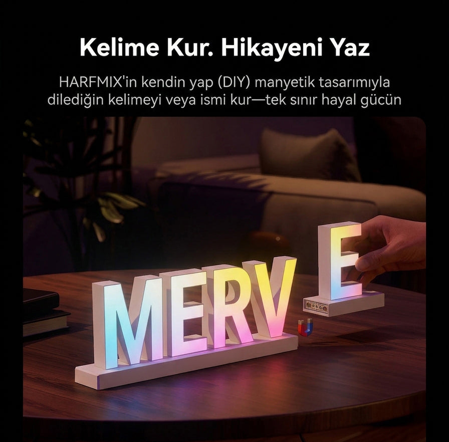 HARFMIX RGB manyetik harf — kelime kur, hikayeni yaz