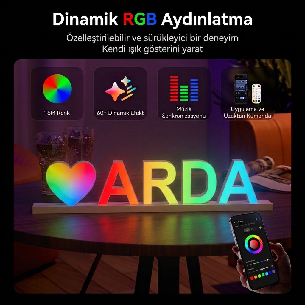 Dinamik RGB aydınlatma — uygulama ve uzaktan kumanda