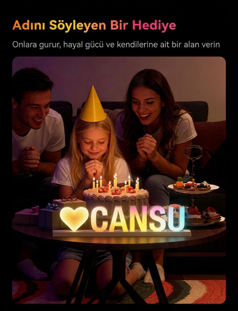 Adını söyleyen bir hediye — kişiselleştirilmiş RGB harf