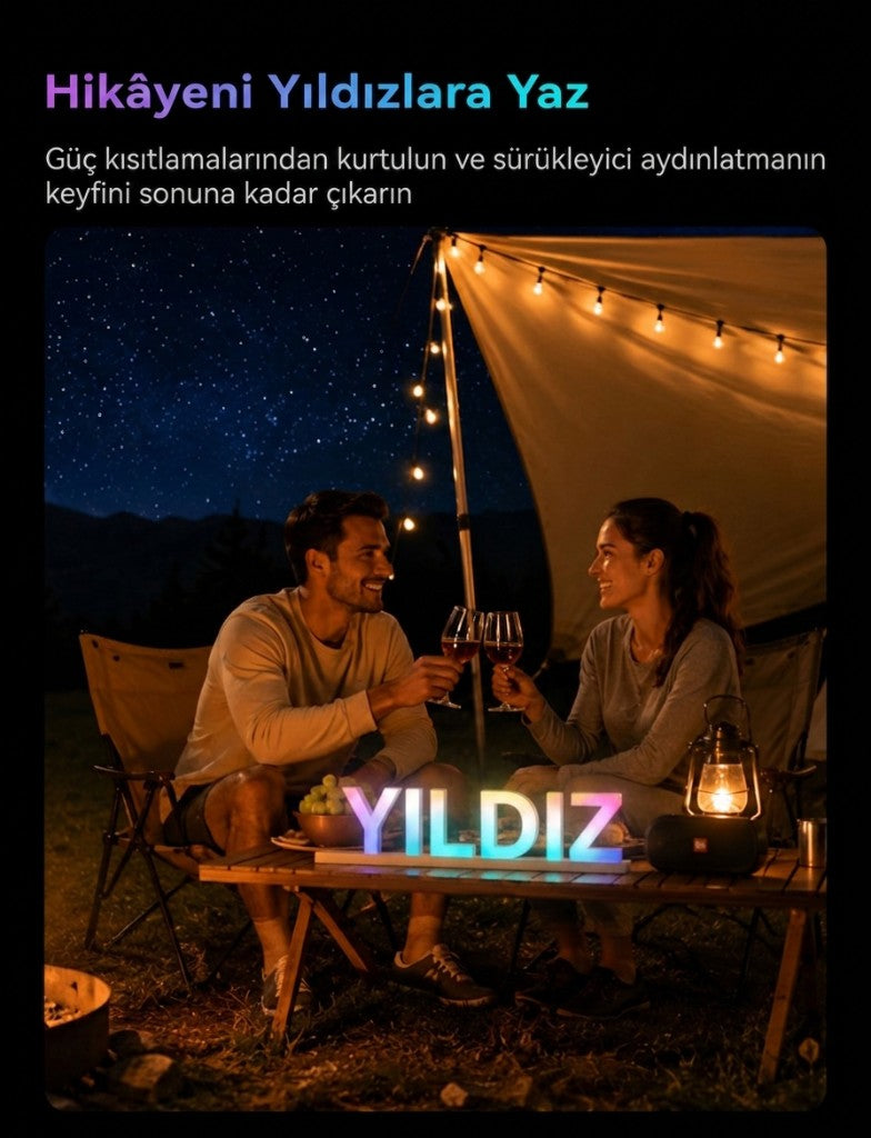 Hikâyeni yıldızlara yaz — taşınabilir RGB aydınlatma