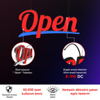 Üstten Askılı Open Tabelası