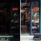 Üstten Askılı Open Tabelası