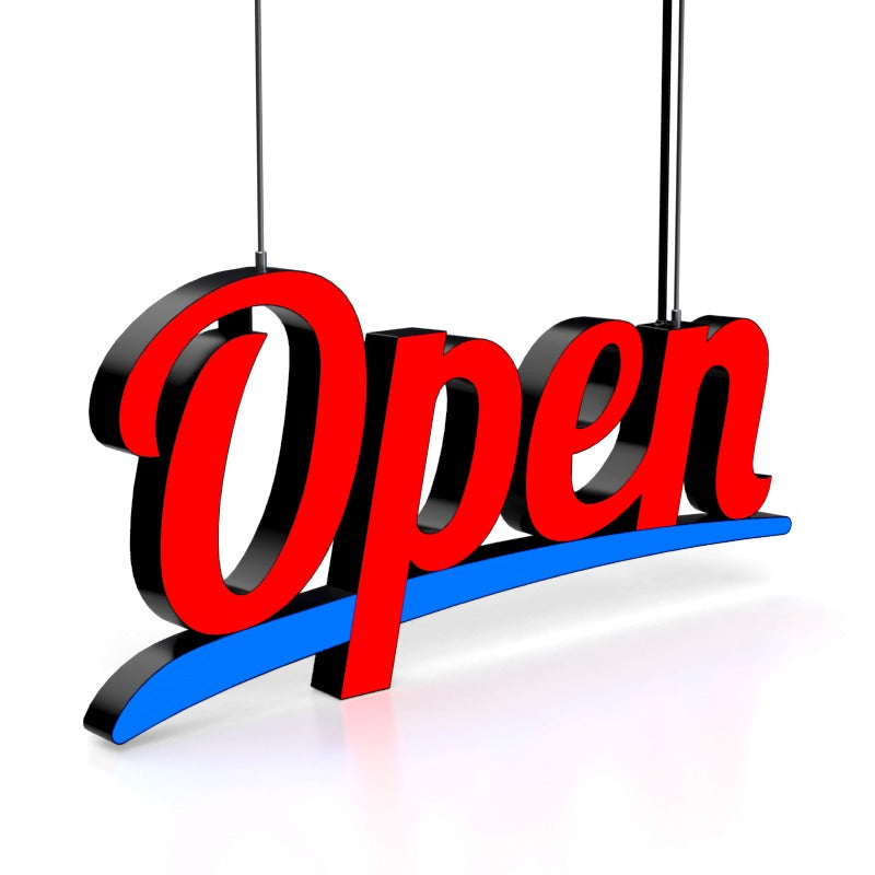 Üstten Askılı Open Tabelası